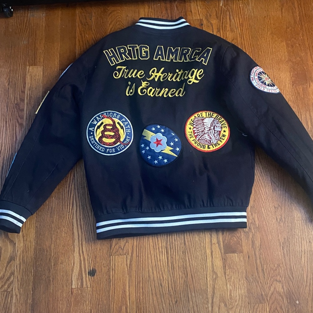 American heritage bomber jacket multi patch varsi… - image 3